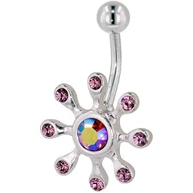 Belly Navel Rings Light Pink Sun Summer Fashion Jewelry - For Valentines Day Gift