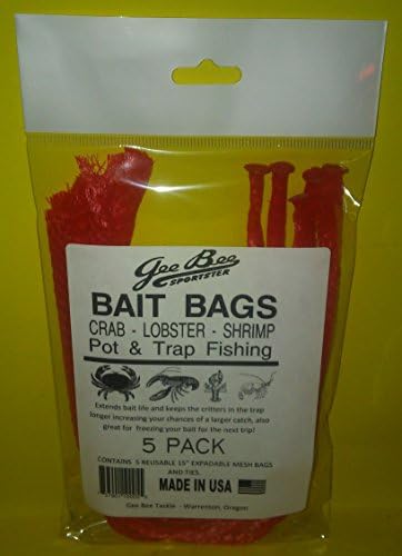 5 Pack Gee Bee Bait Bags for Crab Lobster Shrimp Crawfish Trap and Pot Fishing