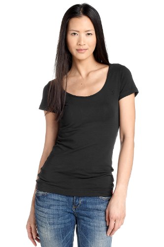 edc by ESPRIT Damen T-Shirt Regular Fit, 032CC1K001, Gr. 40 (L), Schwarz (black 001) Preisvergleich