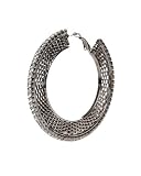 bebe Rhinestone Mesh Hoop Earrings