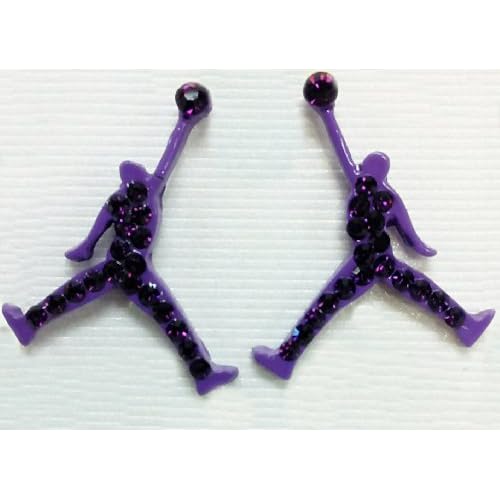 AIR JORDAN MATTE EARRINGS JUMPMAN CZ FULL PURPLE