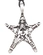 Pentagram Skeleton Crucifix Pewter Pendant