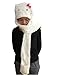 Funnie 21 Novelty Animal HAT Cosplay CAP - Unisex Fit Adult & Children- Soft Warm Headwraps Headwear with Mittens (White Kitty)