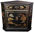 Unique Asian Accents - 32" Large Ming Design Lacquer Corner Cabinet Chest - 3 Color Choices