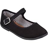 Crase-s Mary Jane Ballet Flat Color Black Linen (8)