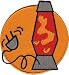 Novelty Iron on - 60'S Retro Red Orange Groovy Lava Lamp Patch