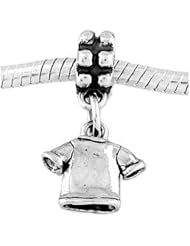 Sterling Silver T-Shirt Dangle Bead Charm
