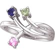 14K White Gold Multi Gemstones Ring