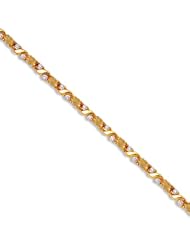 14k Yellow Gold Natural Citrine And Diamond Tennis Bracelet