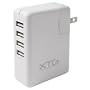 4-Port Wall to USB Travel Adapter Charger for Cell Phone, Mp3 Player or Other USB Powered Devices - Fold-up/Flip-down AC Prongs for Convenient Storage