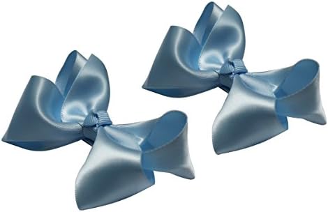 Victoria Cat Girls/ Babies Party Ponytail/ Braid Hair Dress Bow Pin/ Clip/ Barrette Accessory - Sky Blue(Pack of 2)