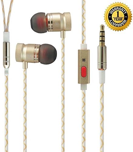 IFaxnn In-Ear Premium Earbuds Headphones with Built-in Mic Noise Cancelling Earphones for iPhone,iPad,iPod,Samsung,Android Smartphones,Tablets,Computers,MP3 Players,etc(Gold)