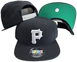 Pittsburgh Pirates Black Plastic Snapback Adjustable Snap Back Hat / Cap