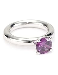 Giorgio Martello "Stackable Ring" in Sterling Silver with Rhodium and Amethyst Cubic Zirconium Ring