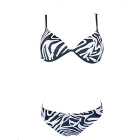 Buy Aloha Zebra Bikini Swimsuit Swimwear, Two Piece, Underwire by Aloha