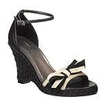 Isaac Mizrahi Black/Cream Gabriela Rope Wedge - 8