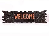 WELCOME SIGN CARVED TIKIS 24 - ISLAND HOME DECOR