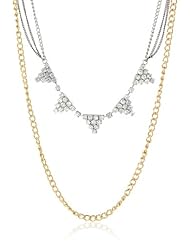Steve Madden Crystal Triangle 2 Row Long Necklace, 32"