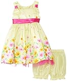 Children's Apparel Network Baby-girls Infant 2 Piece Woven Dress and Panty, Yellow, 18 Months
