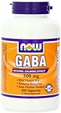 NOW Foods Gaba 500mg with B-6, 200 Capsules