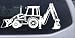 White 16in X 7.0in -- Backhoe Tractor Business Car Window Wall Laptop Decal Sticker
