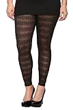 Torrid Plus Size Black Striped Lace Legging