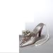 Victorian Plum Silver and Lavender Shoe Christmas Ornament