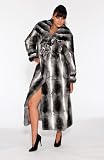 Natural Full Length Chinchilla Jacket with Crystal Lined Collar.