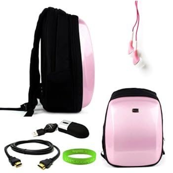 Premium HP Envy 15 Series 15 Inch Notebook Accessories Kroo Carbon Fiber Look Pink EVA Shell Backpack + VanGoddy LIVE*LAUGH*LOVE Wristband + Black HP Envy 15 Series 15 Inch Compatible Earbuds + Retractable USB Mouse + 6 Foot HDMI Cable Premium HP Envy 15 Series 15 Inch Notebook Accessories Kroo Carbon Fiber Look Pink EVA Shell Backpack + VanGoddy LIVE*LAUGH*LOVE Wristband + Black HP Envy 15 Series 15 Inch Compatible Earbuds + Retractable USB Mouse + 6 Foot HDMI Cable