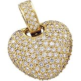 14K Yellow Gold Diamond Heart Pendant