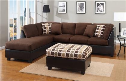 2 PIECES SECTIONAL SOFAS WITH FREE ACCENT PILLOWS AND OTTOMAN