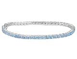 Blue Topaz Gemstone Bracelet 5.7 Carat in Sterling Silver