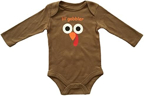 Thanksgiving Holiday "lil' gobbler" Kids Long Sleeve Bodysuit (0-3 months)