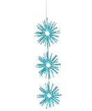 8 Winter Frost Blue Glitter Starburst Dangle Christmas Ornament