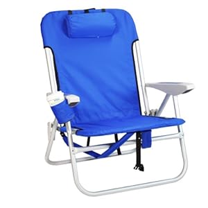 Click here to see all customer reviews now Heavy Duty Backpack Beach Chair by Rio - Solid Blue