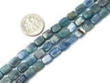 6x8mm rectangle blue genuine kyanite beads strand 15