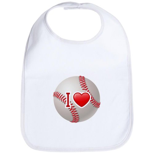 Baby Bib Cloud White I Love Baseball