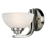 Yosemite Home Decor 98371-1SN Sequoia Wall Sconce with Frosted Alabaster Shade, 1-Light, Satin Nickel
