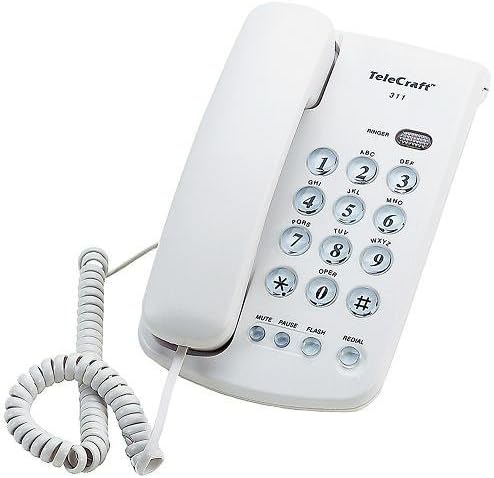 Coby B311WHT b311wht- Telecraft Wall Mount Feature Phone