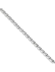 Genuine .925 Sterling Silver Diamond Bracelet 10.8 Grams . 100% Satisfaction Guaranteed.