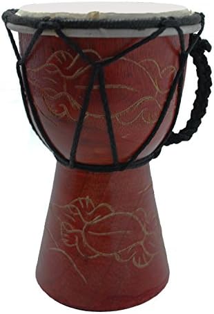 Djembe Drum with Carved Gecko Design