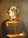 12X16 inch Animal Dog Like Human Canvas Art Puppy in Uniform