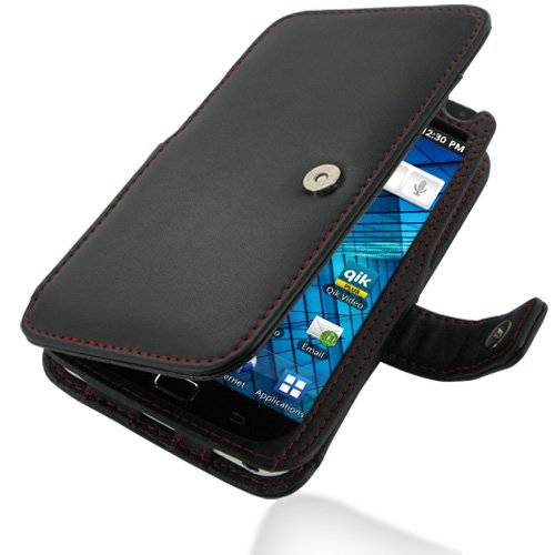 PDair B41 Black Red Stitichings Leather Case for Samsung Galaxy S WiFi 5.0 YP-G70 / Galaxy Player 5.0