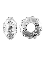 Storywheel® Textured Finish Hearts Bead / Charm in 925 Sterling Silver