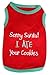 Parisian Pet Funny Christmas Holiday Dog Cat Pet Shirts Tee Tanks - Naughty or Nice, Santa Outfit, Elf Size, Santa's Helper, Sorry Santa I Ate Your Cookies (Sorry Santa I Ate Your Cookies, M)