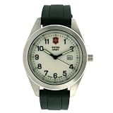 Swiss Watches:Swiss Army Women's Garrison Collection Black Rubber Watch White Dial 241012