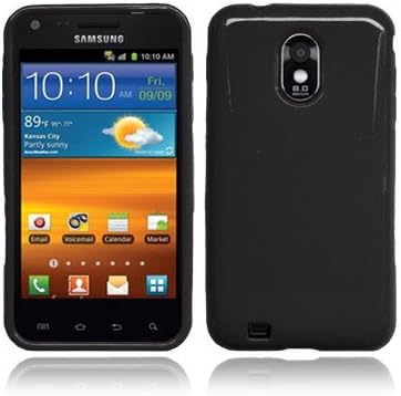 Samsung Galaxy S II, Epic 4G Touch Solid Black Cool TPU Silicone Protective Skin Phone Case by ThePhoneCovers