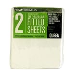 1888 Mills White Fitted Sheets Queen Size - 2ct