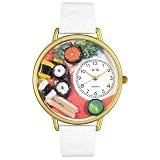 Whimsical Watches Unisex Sushi White Leather Watch #G0310013