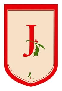 Monogram Holiday Garden Size Flag - J